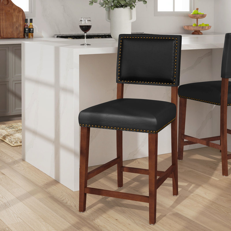 Tabouret de bar et tabouret de bar Husno, Tabouret de comptoir (siège d'une hauteur de 24 p, Noir, noir, noir, noir