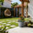17.5" W x 16.5" H Large Large Gray Concrete Tall Round Planter / Pot with Drainage Hole for Indoor & Outdoor-761474562-761474587