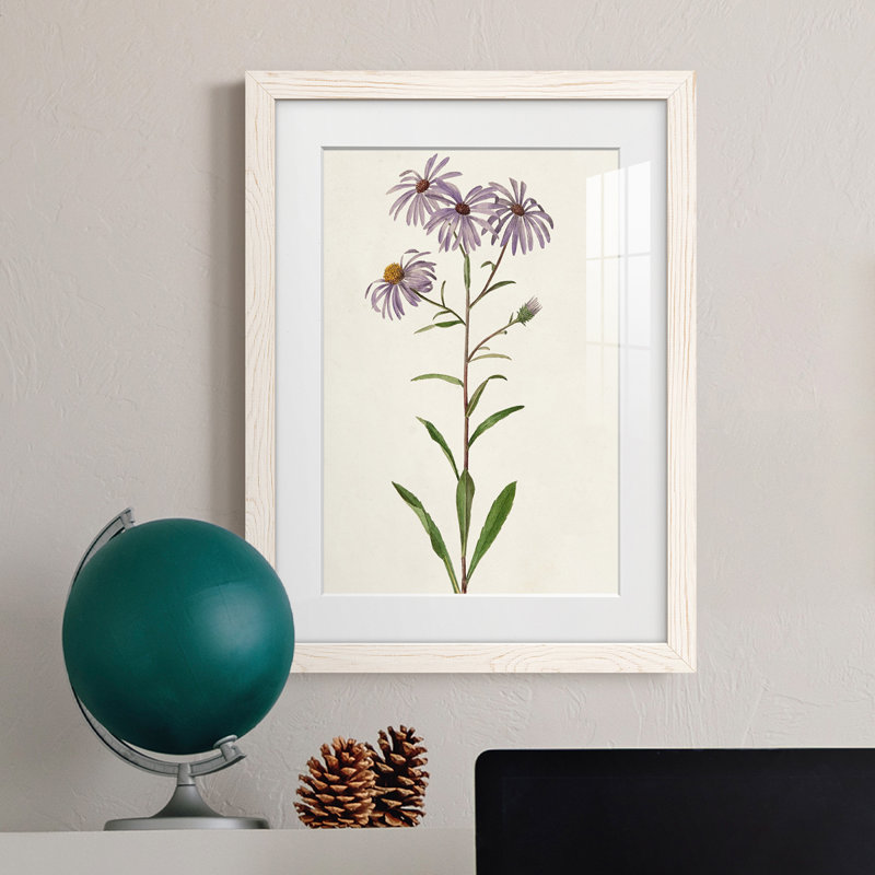 Mauve Garden Flowers III - peinture encadrée, H 24 po x l 20 po x P 1 po, Cadre blanc