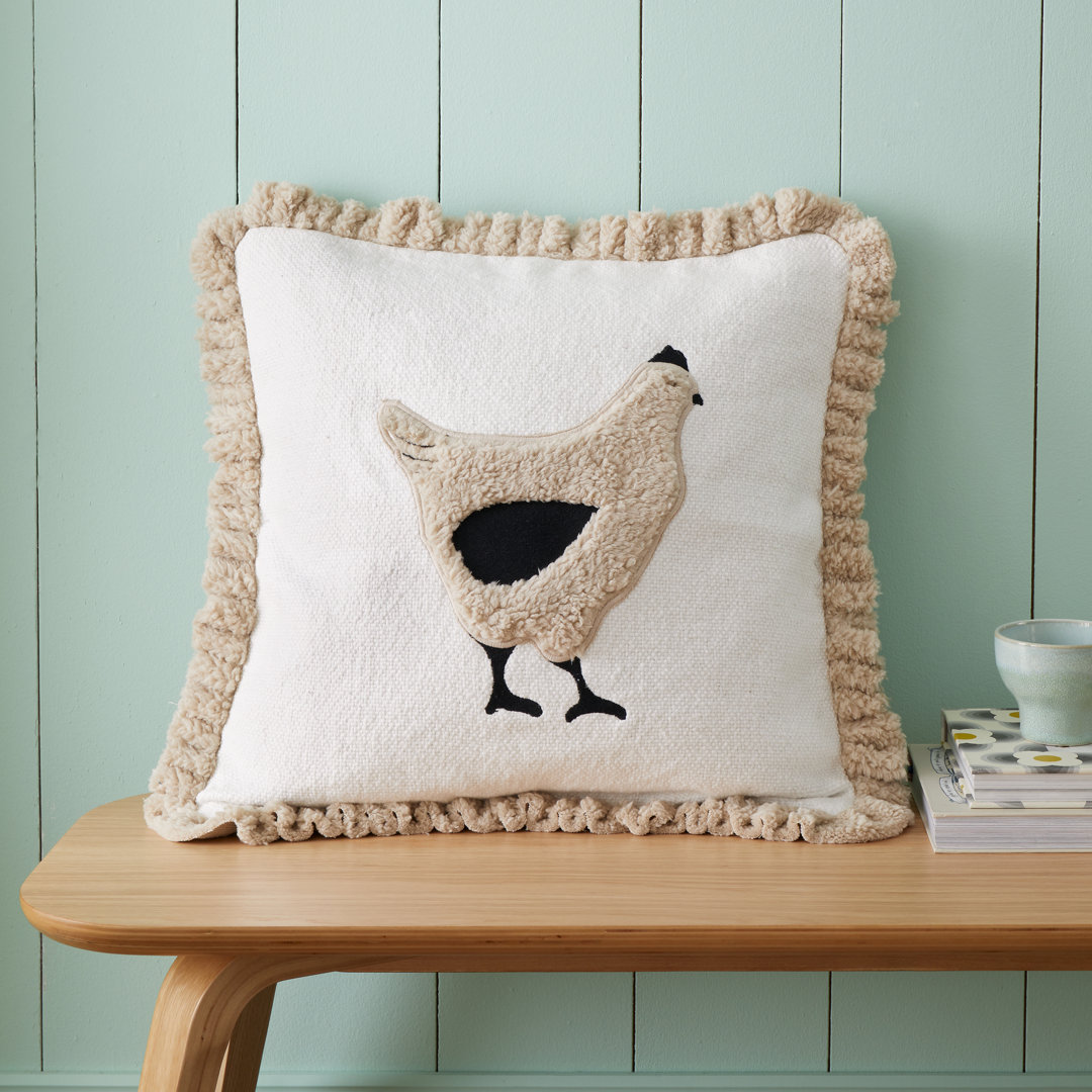 Country Hen Applique Cushion Cover