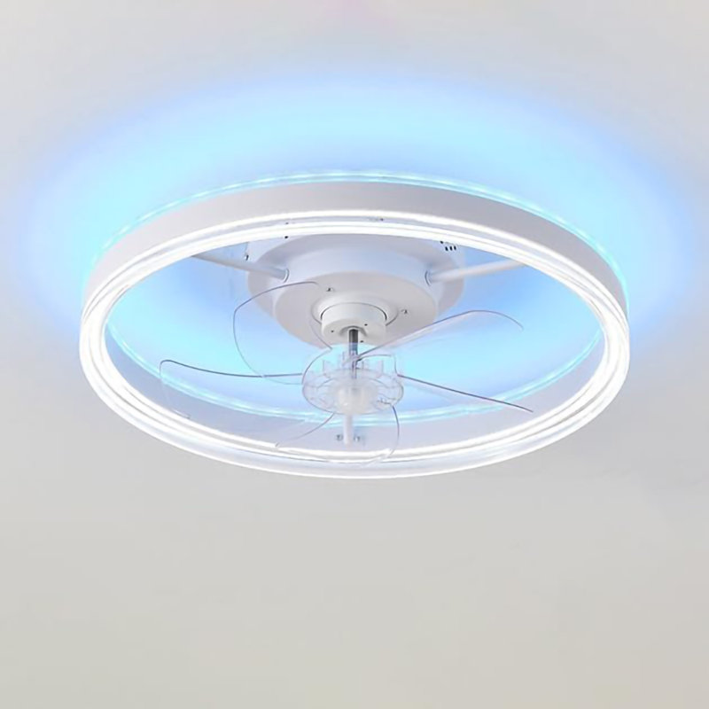 Ventilateur de plafond avec lumière avec éclairage RVB et éclairage, vent à 6 vitesses et télécommande