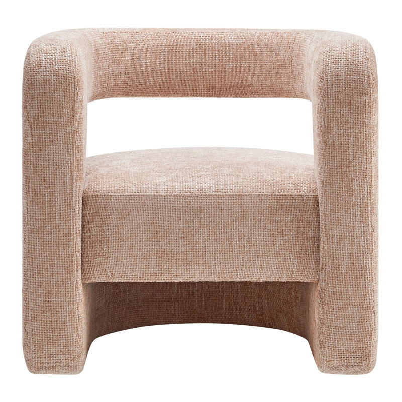 Jaylin Upholstered Chenille Accent Chair, Blush Fabric