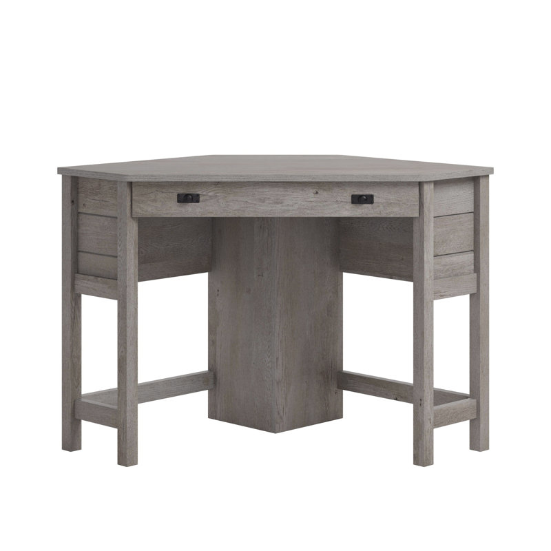 Bureau d'ordinateur de coin, finition brune