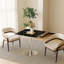 Table carrée bistro moderne tulipe 31,5 pouces avec plateau en faux marbre, facile à assembler, structure en métal robuste-1122775209-1122775212