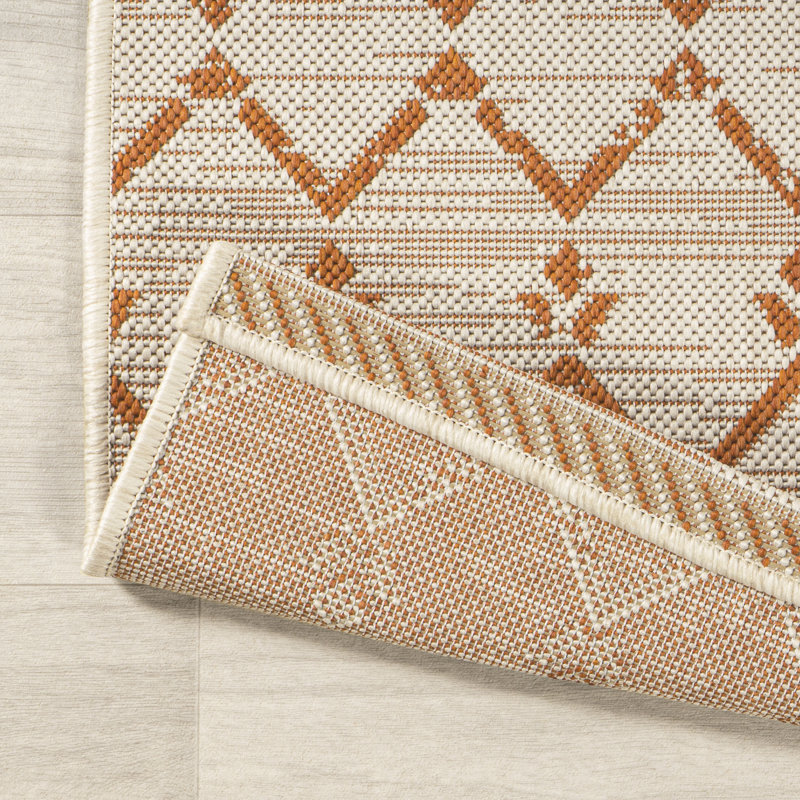Crompton Moroccan Geometric Textured Weave Indoor/Outdoor Rug, Rectangle 9' x 12', Light Gray/Black