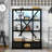 3-Shelf Metal Bookcase With Drawers, Open Bookcase, Vintage Industrial Style Bookcase With LED-917192246