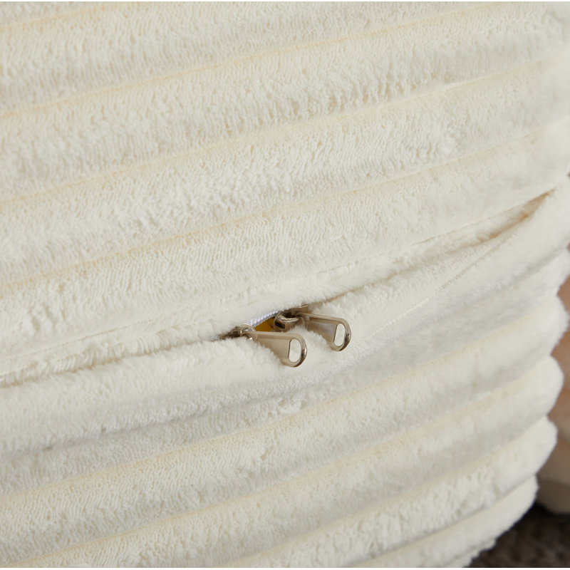 Canapé-lit pliant moderne double en velours côtelé avec 2 coussins gratuits, aucun assemblage requis, Beige