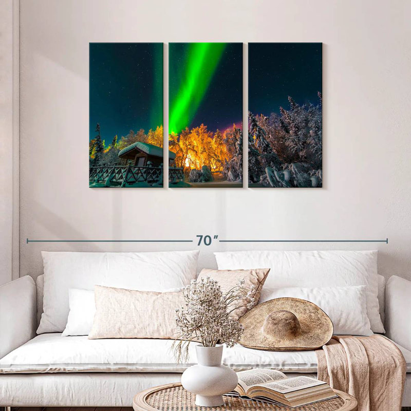 Alvord Wintry Lapland Northern Lights, H 28 po x l 45 po