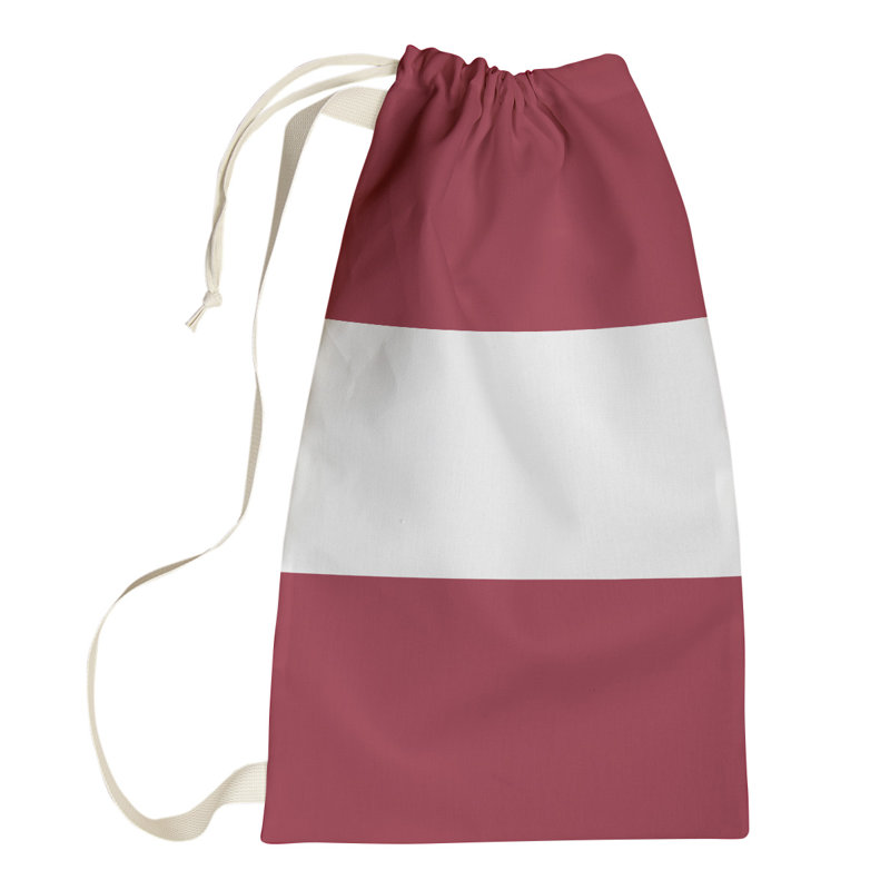 Nashville Fabric Laundry Bag with Handles, Small (29" H x 18" W x 1.5" D), Nashville Red/White/Red
