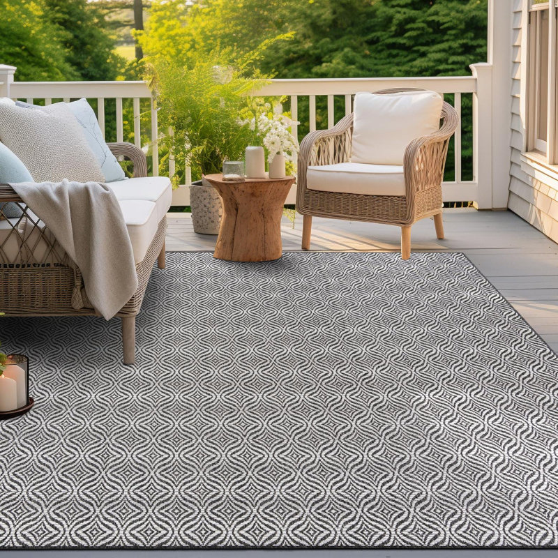 Tapis gris anthracite / ivoire Alishba, Square 5'3"