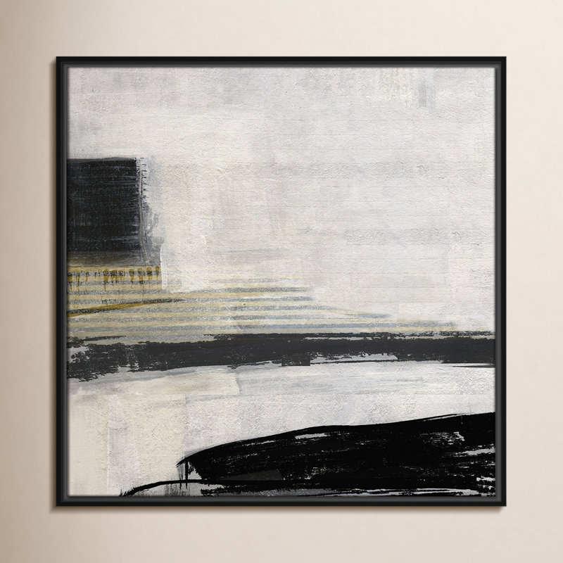 «La Bande I Print» par Sally Swatland, Cadre flottant noir, H 25,5 po x l 25,5 po