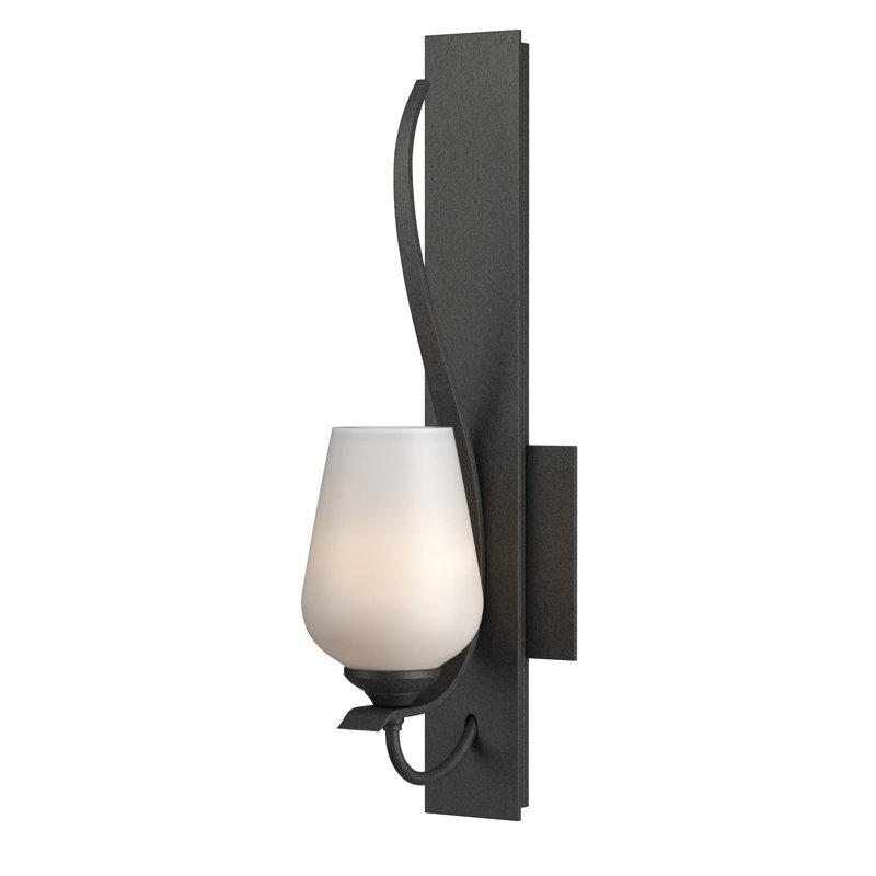 Flora 1 - Light Dimmable Armed Sconce, Opal White, Natural Iron