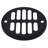 Square Brass Shower Tile with Round Grid Drain Cover and Crown Ring-21699178