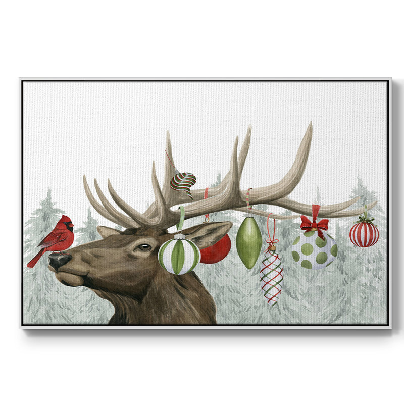Festive Forest Collection A, reproduction d'art sur toile, H 17 po x l 25 po x P 2 po, Blanc