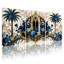 Plantes et fleurs, roses bleues, ornement gothique, palmiers, ensemble de 3 impressions sur toile-264282827