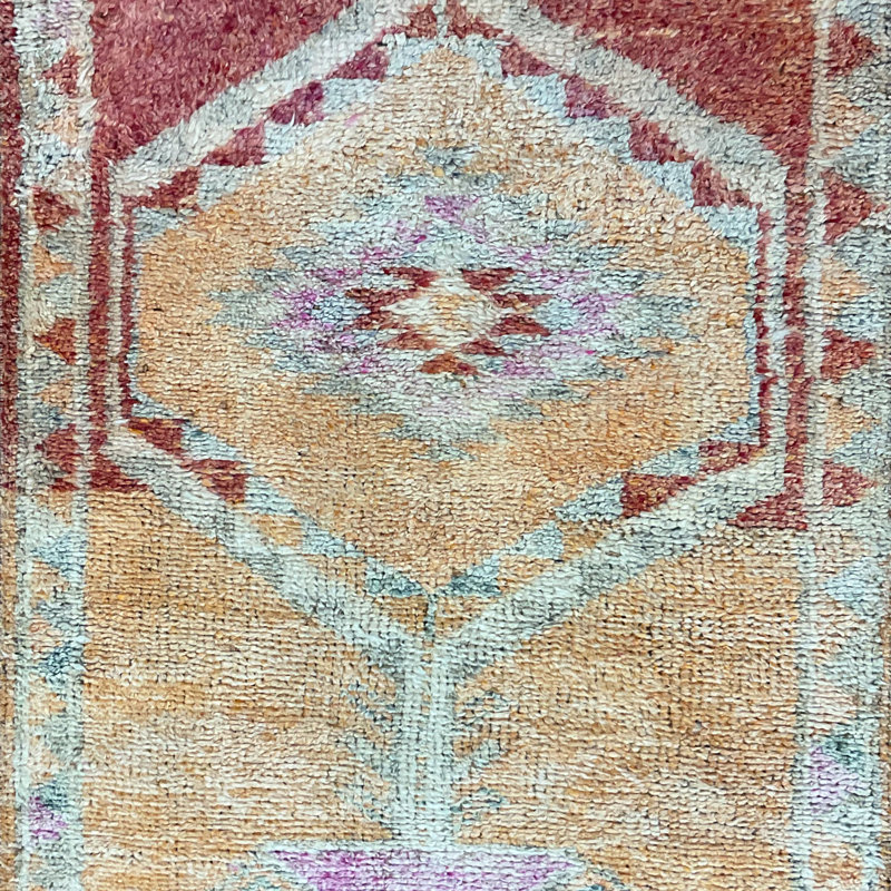  Handmade Turkish Oushak Wool Runner
