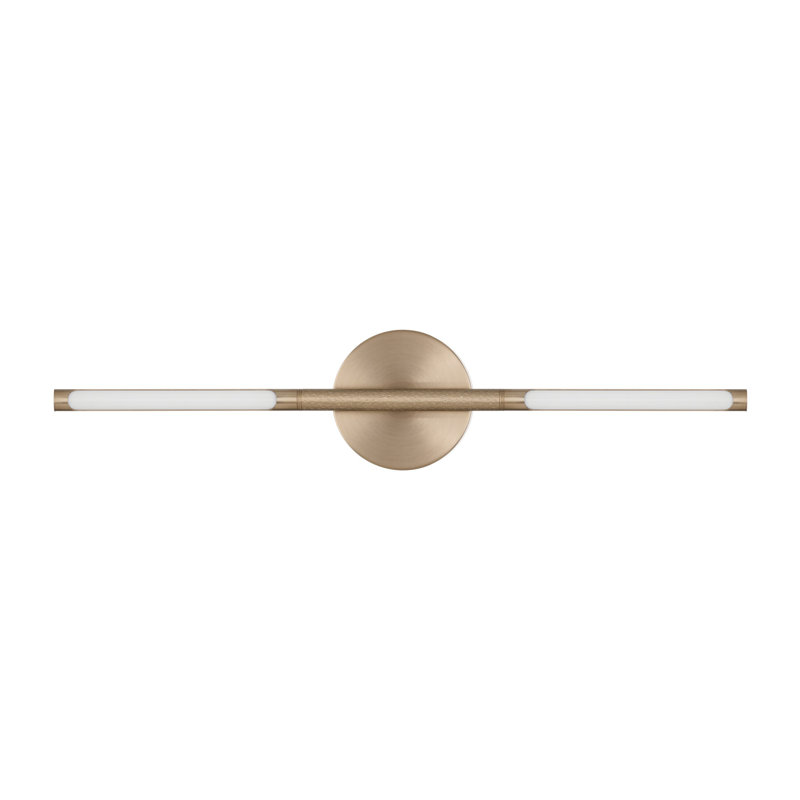 Drexel 24-inch 2-light Polished Nickel 5CCT LED Vanity Light, Gold, 5" H x 24" W x 2.25" D