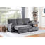 Canapé-lit modulaire en tissu gris foncé Emmy