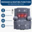 Fauteuil inclinable électrique large avec massage et chaleur, canapé électrique surdimensionné avec porte-gobelets-143557639