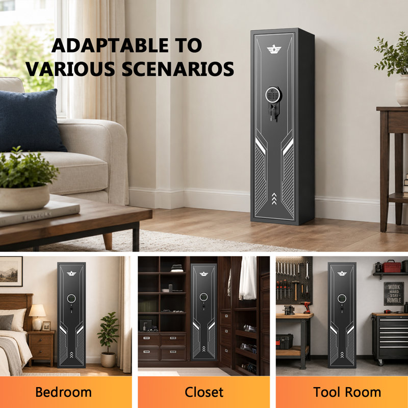 4-5 Biometric Gun Safe, Gun Safes for Rifles and Pistols, Assembled