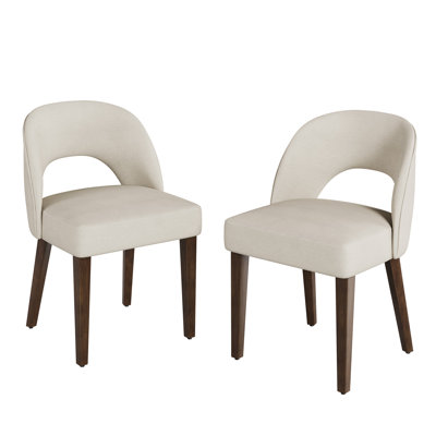 Ensemble de 2 chaises de salle à manger rembourrées en chenille Modern Farmhouse