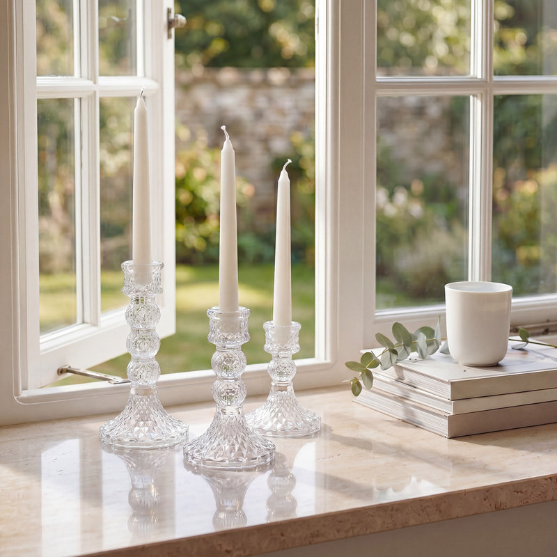 Soda-Lime Glass Candelabra, Clear