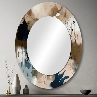 Miroir mural bleu moderne Blue Reflections II