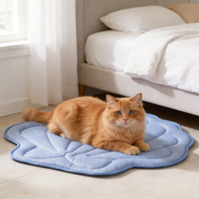 Tapis de refroidissement certifié pour animaux de compagnie pour chiens ou chats avec envers en silicone antidérapant et conception étanche 35 x 40 po