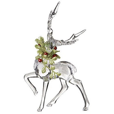 Ithica Christmas Acrylic Mistletoe Reindeer Figurine