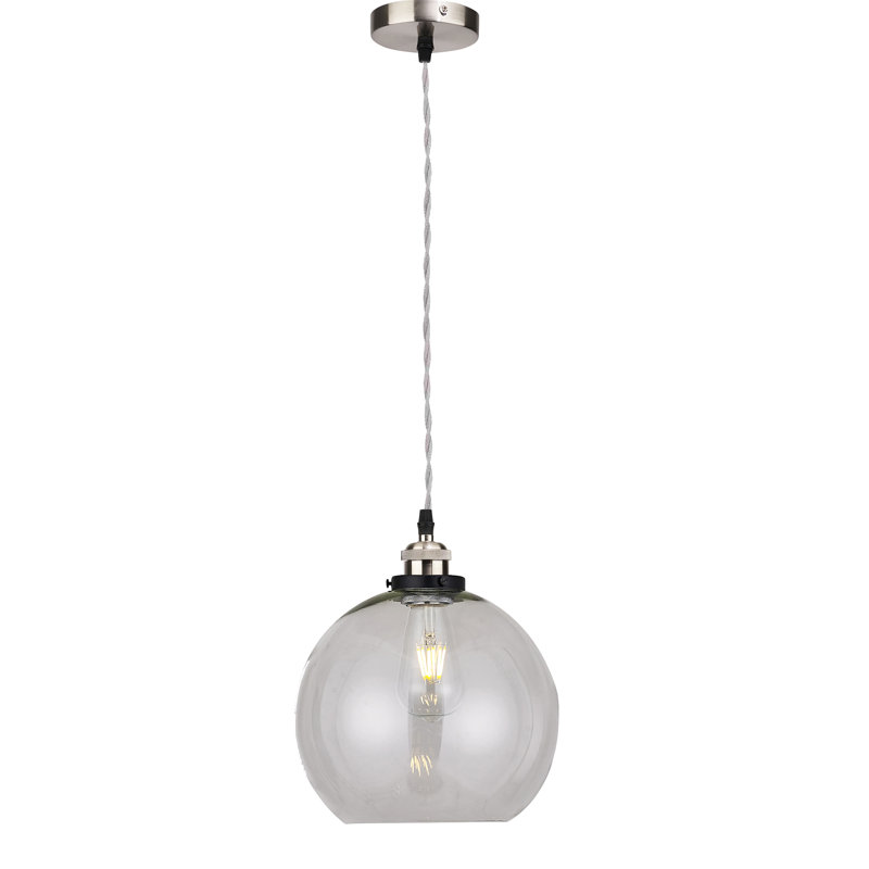 1 - Light Clear Sphere Pendant, Smoked