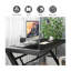 55,1 pouces bureau d'ordinateur bureau à domicile bureau d'écriture table de jeu d'ordinateur portable avec plateau en verre trempé