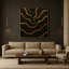Golden Equilibrium Framed Canvas Wall Art by Kasian Art Studio - Black Frame
