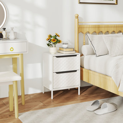 HOMCOM Chest of Drawers with 2 Fabric Drawers, Aluminium Handles, Black