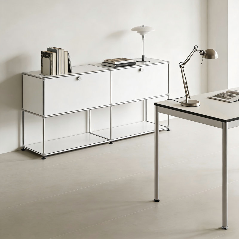 Armoire de rangement moderne, buffet modulaire en métal, crédence de bureau polyvalente en acier et buffet pour le salon, la cuisine et le bureau personnel