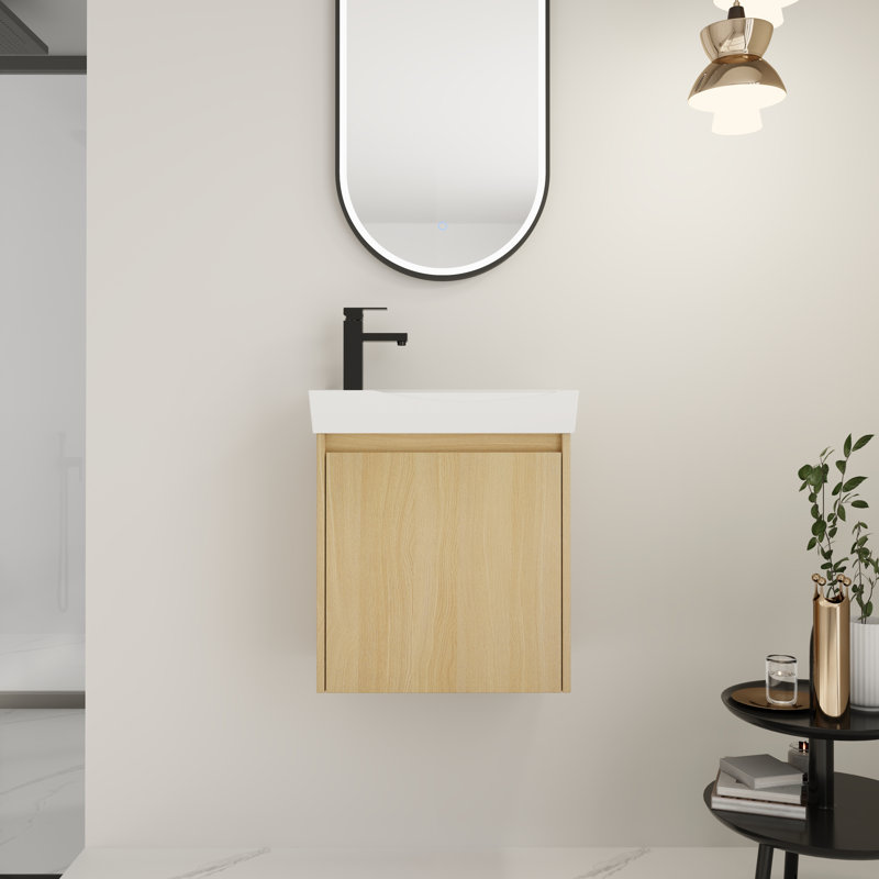 20" Wall-Mounted Vanity with Ceramic Sink