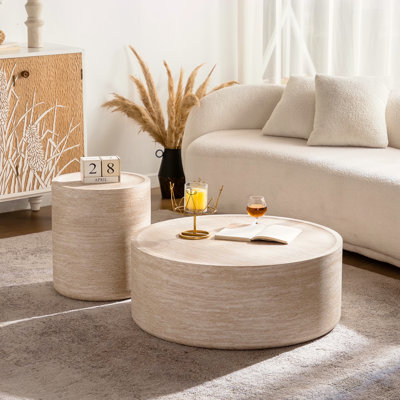 Table de bout ronde avec motif Mars pour le salon