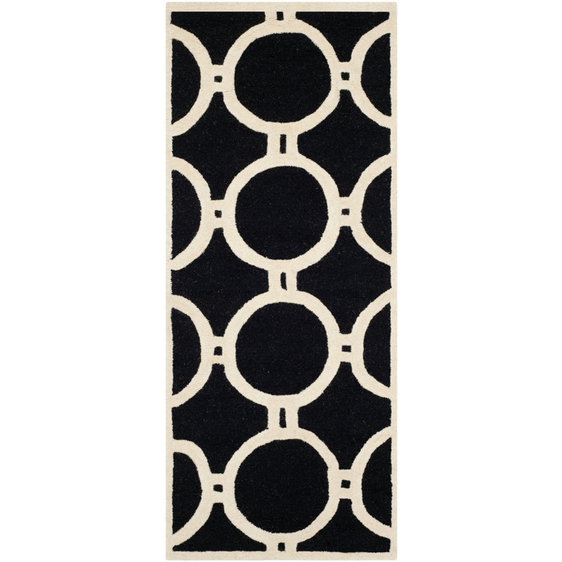 Sanyla Hand Tufted Wool Geometric Rug, Runner 2'6" x 6'