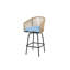 Tabourets de bar d'extérieur, tabourets de bar de patio avec accoudoirs, chaises de bar en rotin toutes saisons avec dossier, tabourets de bar en osier pour la cour, le jardin, la piscine, le balcon et la terrasse