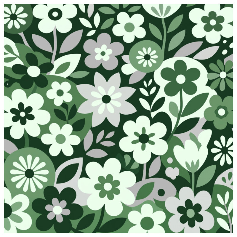 Coussins décoratifs double face à motif floral botanique, 26 x 26 pouces, Dark Green Light Green 2
