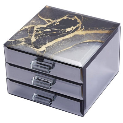 Crystal Jewelry Box + Drawers