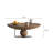 Kemare Carbin No-Assembly Requied 39.37'' Handmade Walnut Round Solid Wood Coffee Table With Spherical Base, Carbon Steel Frame