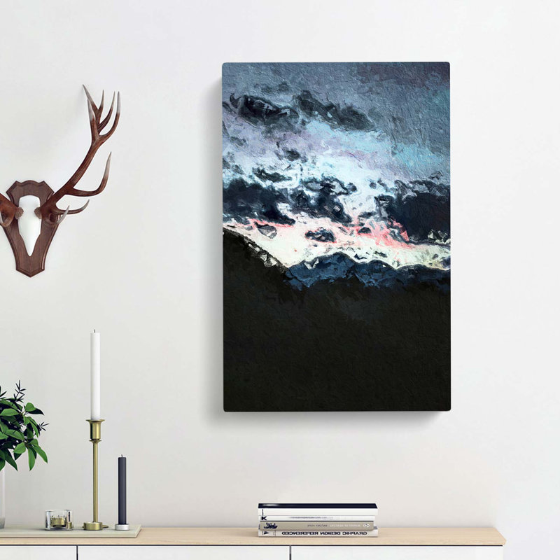 Mountain Below The Clouds - Wrapped Canvas Painting, 60cm H x 40cm W x 3cm D