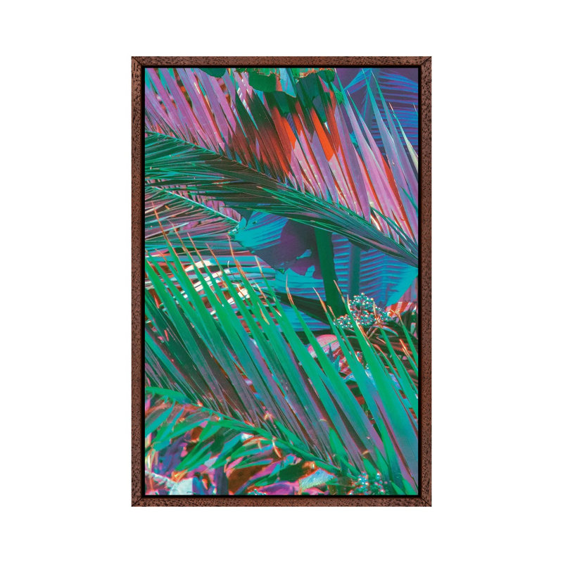 Palms Of Paradise by Nathan Head - Print on Canvas, 66.04cm H x 45.72cm W x 3.81cm D, Classic Brown Wood Framed