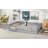 Full Size Floor Bed With Fence And Door,Rubber Wood Floor Bed With Safety Guardrails,Grey-883246310-883246307