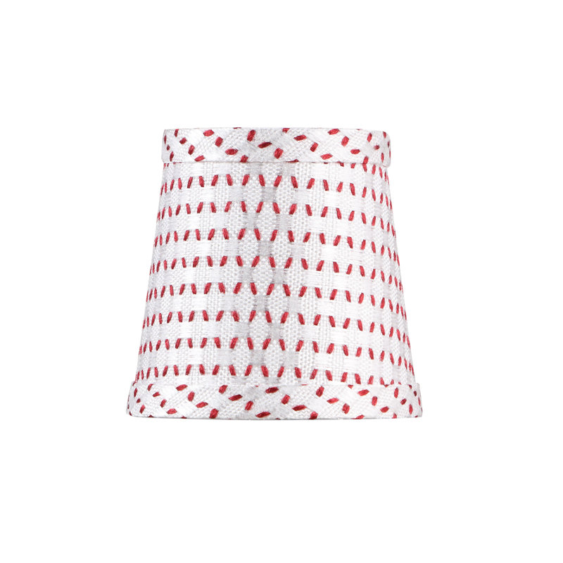 Abat-jour empire en polyester 4 po H, Blanc/rouge