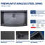 Évier de ferme 33 po x 20 po x 9 po en acier inoxydable avec tablier à cuve profonde encastrable avec accessoires-124665131