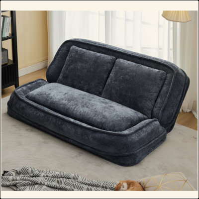 Lit double pour chien humain, canapé paresseux, causeuse, s'adapte à vous et à vos animaux de compagnie, très grand canapé de plancher, vous pouvez vous asseoir ou vous allonger, position réglable 2 en 1,5, coussin moelleux, 2 sièges