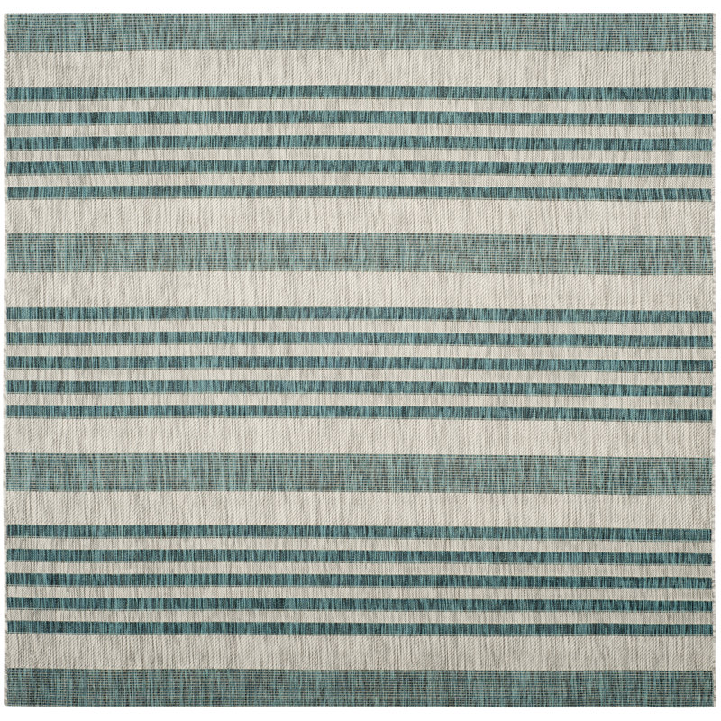 Tapis d'intérieur / extérieur à rayures Naya Performance, Carré 6 pi 7 po