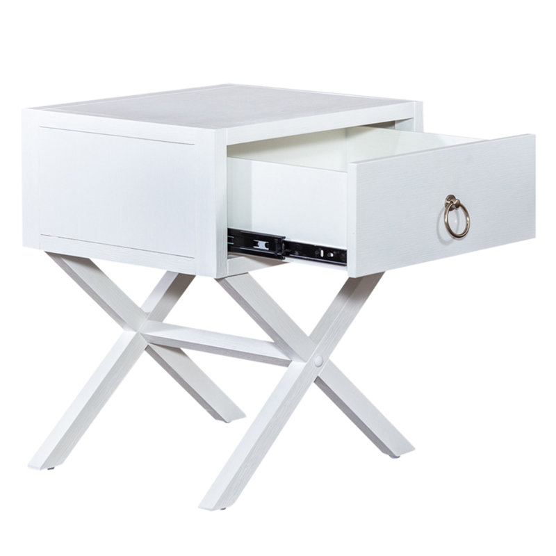 Ballentine End Table with Storage, White