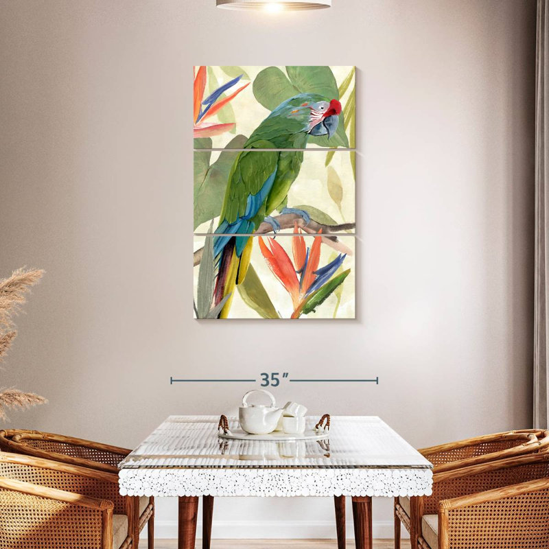 Composition de perroquet tropical Brampt I, H 45 po x l 28 po